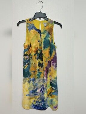 neon yellow dress h&m H&M CONSCIOUS Wide Cut Pleated Yellow / Flounced Neon Yellow Kaftan DRESS